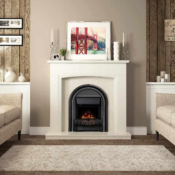 Flare Abbey 16” Matt Black Inset Electric Fire