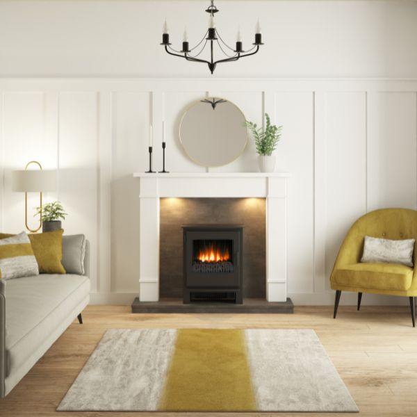 Flare Cheshire 48" Ash White & Grey Slate Effect Timber Inglenook