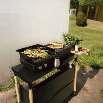 Dragonfly Ferleon Double Gas BBQ / Cooker & Trolley Bundle