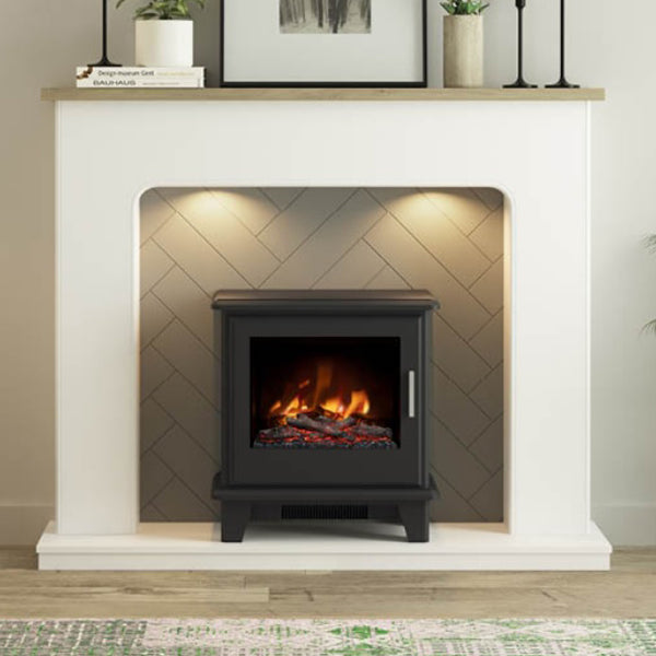 Flare Sennen 54" Ash White, Chalet Oak & Grey HerringboneTimber Inglenook