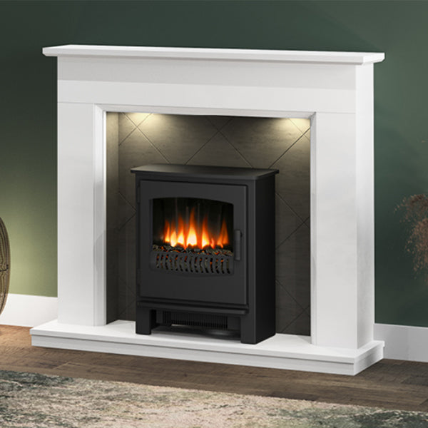 Flare Kingsbridge 48" Ash White & Chicago Concrete Timber Inglenook