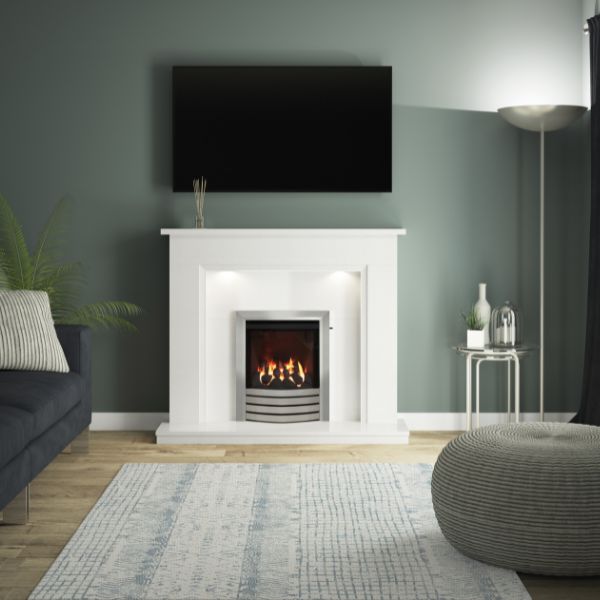 Flare Madalyn 52" White Micro Marble Surround