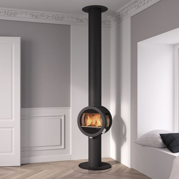 Nordpeis Me Pedestal Wood Burning Stove With Side Glass