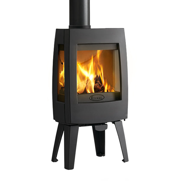 Dovre Sense 103 Wood Burning Stove Matt Black with Glass Sides and Legs