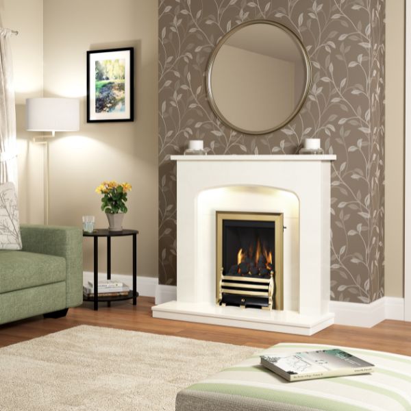 Flare Tasmin 42" White Micro Marble Surround