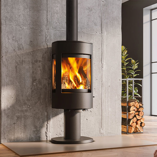 Dovre Astroline 4CB Wood Burning Stove Matt Black with Pedestal