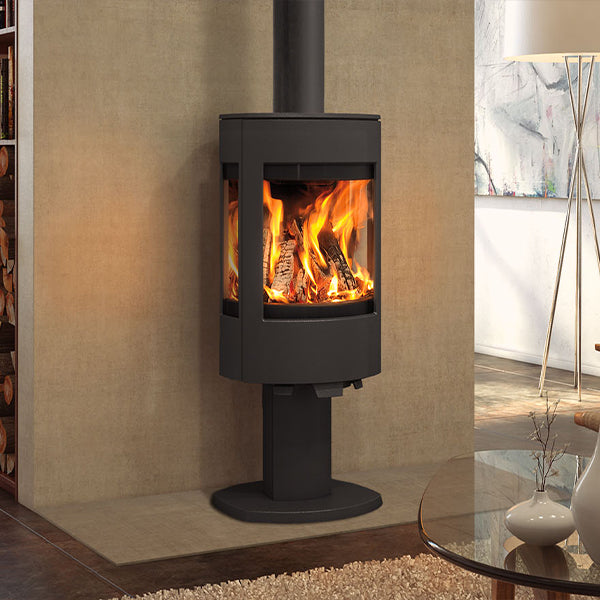 Dovre Astroline 4CB Wood Burning Stove Matt Black with Pedestal