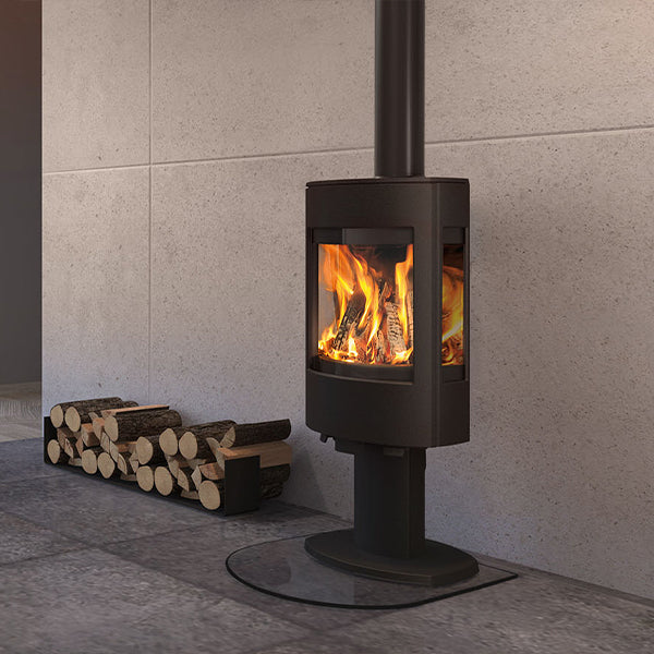 Dovre Astroline 4CB Wood Burning Stove Matt Black with Pedestal