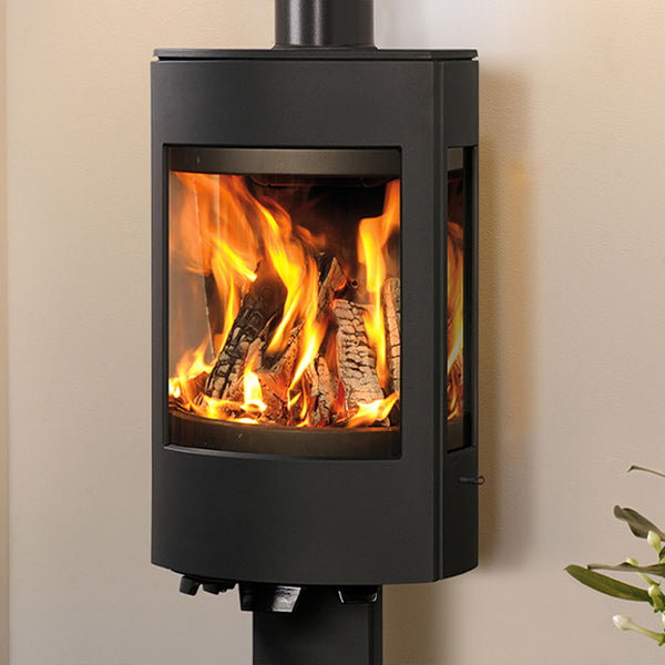 Dovre Astroline 4CB Wood Burning Stove Matt Black with Pedestal