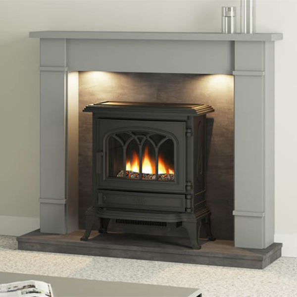 Flare Cheshire 48" Dark Grey & Grey Slate Effect Timber Inglenook