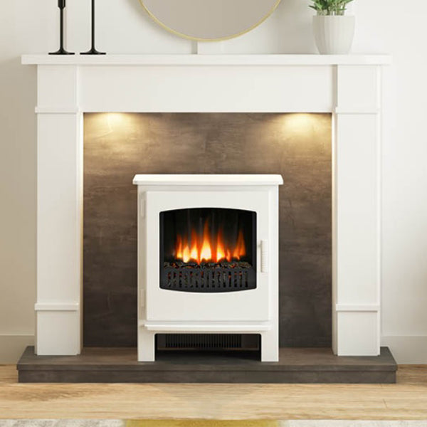 Flare Cheshire 48" Ash White & Grey Slate Effect Timber Inglenook