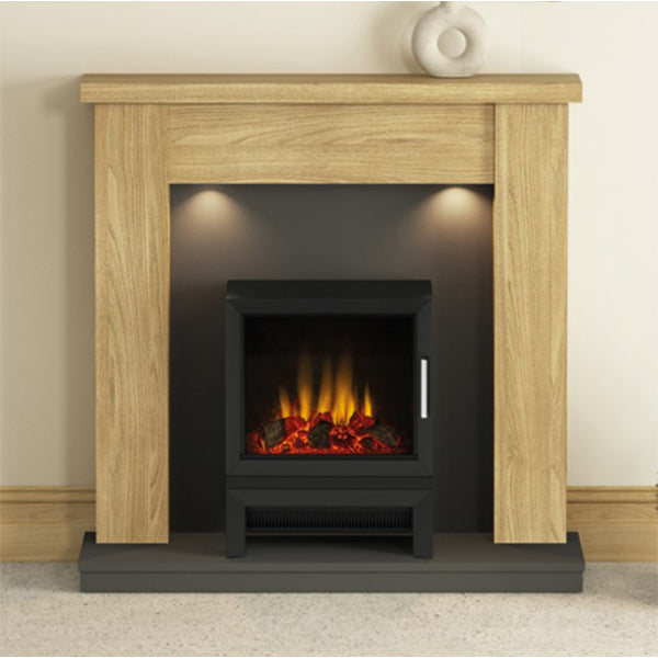 Flare Barrowden 42" Natural Oak & Anthracite Timber Inglenook