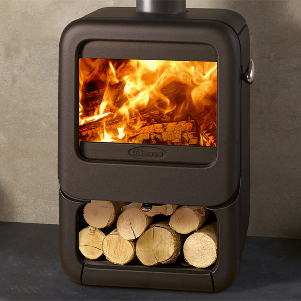 Dovre Rock 350  Wood Burning Stove with Wood Box
