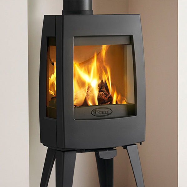 Dovre Sense 103 Wood Burning Stove Matt Black with Glass Sides and Legs